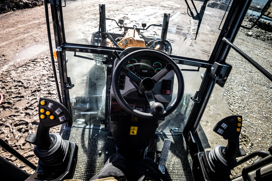 Case CE offers an electro-hydraulic joystick control option for C-Series graders 